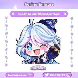 Furina Emotes | Custom Emotes | Writing Emote | Custom Twitch Emotes | Discord Emotes, Youtube Emotes