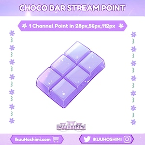 Puntos de canal de Choco Bar para Twitch / Puntos de canal de Twitch, Emotes de Twitch, Puntos de canal lindos, Icono de punto de canal, Punto de canal