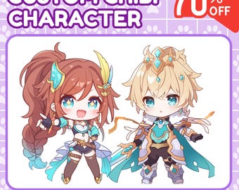 Custom Couple Chibi, Chibi Character, Chibi Commission, Chibi Anime, Chibi logo, Cute Chibi vtuber, Chibi emotes,Chibi Fanart,Valentine Gift
