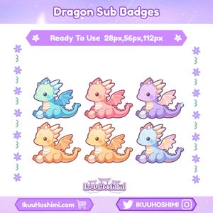 Dragon Twitch Sub Badges|Channel Point Icons |Discord Badges |Stream Badges | Twitch, YouTube, Discord | Sub Badges Cute | Discord Badges