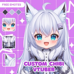 CUSTOM CHIBI VTUBER | Custom Vtuber Model, Live2d Model, Vtuber Design, Vtuber Character, Anime Art, Anime Character, Chibi Vtuber Model