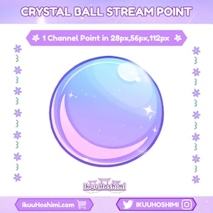 Puntos de canal de Crystal Ball para Twitch / Punto de canal de Twitch, Emotes de Twitch, Puntos de canal lindos, Icono de punto de canal, Punto de canal