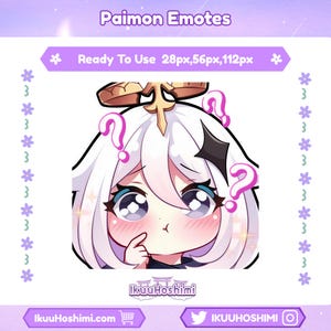 Paimon Emotes | Custom Emotes | Writing Emote | Custom Twitch Emotes | Discord Emotes, Youtube Emotes