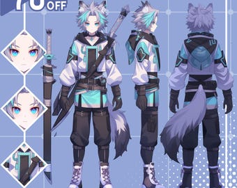 Custom Character Sheet Commission | Character Sheet, Vtuber Model, Reference Sheet, Vtuber Character Sheet, Anime Reference Sheet, Vroid