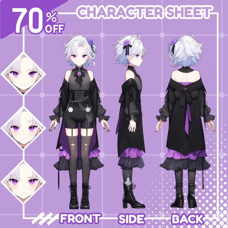Custom Character Sheet Commission | Character Sheet, Vtuber Model ...