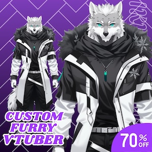 Aangepaste Live2D harige Vtuber | Vtuber-model, harige Vtuber, Vtuber, Anthro, Fursona, harige avatar, harige basis, harige kunst, Live2d-model