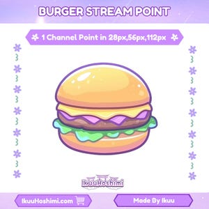 Burger Channel Points for Twitch | Twitch Channel Point, Twitch Emotes, Cute Channel Points, Channel Point Icon, Channel Point