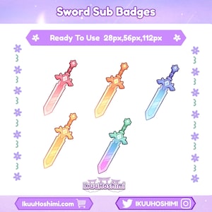 Sword Twitch Sub Badges|Channel Point Icons |Discord Badges |Stream Badges | Twitch, YouTube, Discord | Sub Badges Cute | Discord Badges