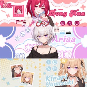 Banner personalizado do Twitch | Banner do Twitch, Banner de anime, Banner de streaming, Design de banner, Banner do Twitter, Banner do YouTube, Banner do Discord