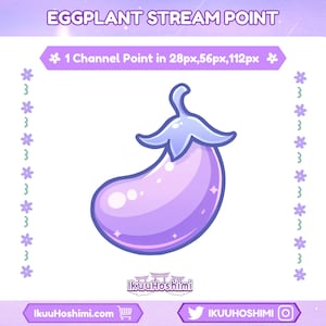 Eggplant Channel Points for Twitch | Twitch Channel Point, Twitch Emotes, Cute Channel Points, Channel Point Icon, Channel Point