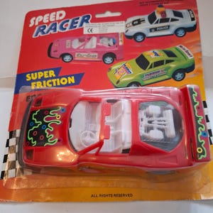 Vintage 1980er Jahre Ferrari F40 Friction Racer Spielzeug mit Originalbox - Hongkong, funktioniert