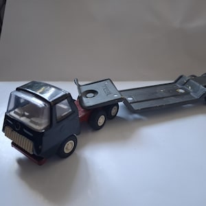 Vintage Metall Tiny Tonka LKW aus den 80er Jahren + Tiefseeanhänger