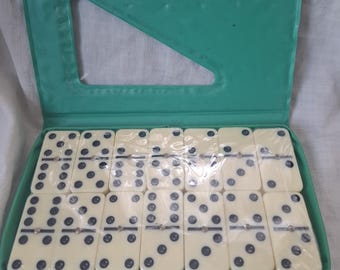 Vintage Double-Six Dominoes Set NOS | Factory Sealed Domino Tiles | Retro Vinyl Case | 1970s/1980s Classic Game