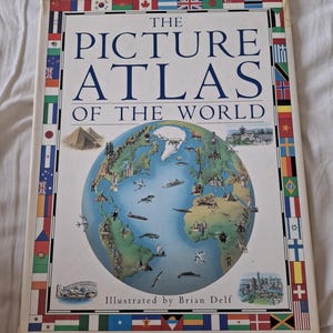 Vintage big Picture Atlas of the World 1991 -perfect for kids