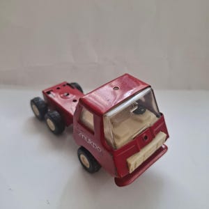 Vintage 1980's Tiny Tonka Toy Red Pressed Steel Semi Tractor Truck - Red