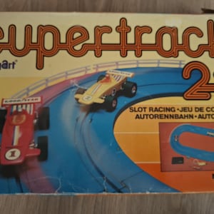 Vintage 1970s PLAYART Supertrack 21 GOOD YEAR Slot Car Racing Track With Cars No.3291