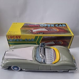 JOUET RARE SUPERBE ROADSTER MG mécanique friction en tôle Intact