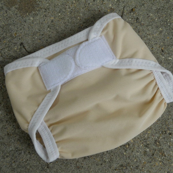 Basic beige cloth diaper cover wrap, pul waterproof, xs newborn
