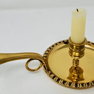 Vintage MCM Fritz Solid Brass FingerLoop Centerpiece Candlestick Candle Holder DECOR