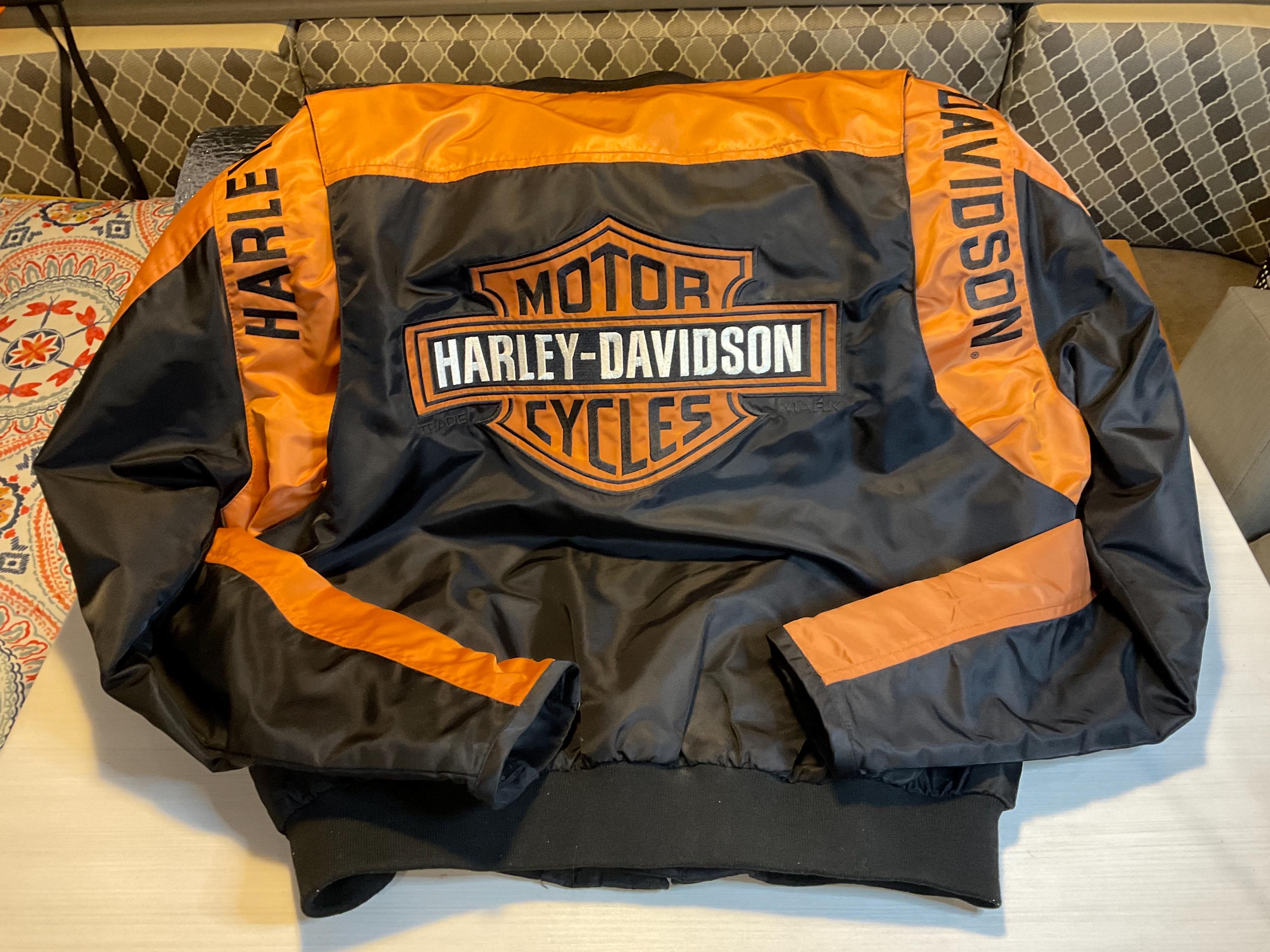 Harley Davidson Bar Shield Motorcycle Orange Black Jacket 97068 00V Size Large Etsy