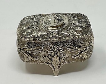 Vintage Japan Jewelry, Trinket Box, with Three Legged Foot