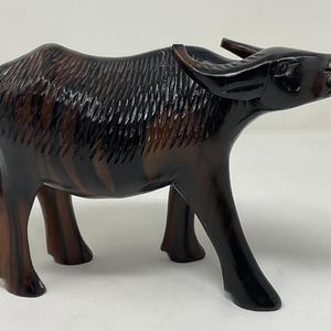 Hand Carved Ebony Ox Water Buffalo