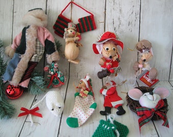 Kurt Adler mice ornaments Christmas Mice collection Misc vintage ornaments, old world Santa, mittens etc.