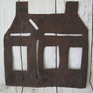 Homemade Rusty Metal Wall decor house sculpture shelf sitter