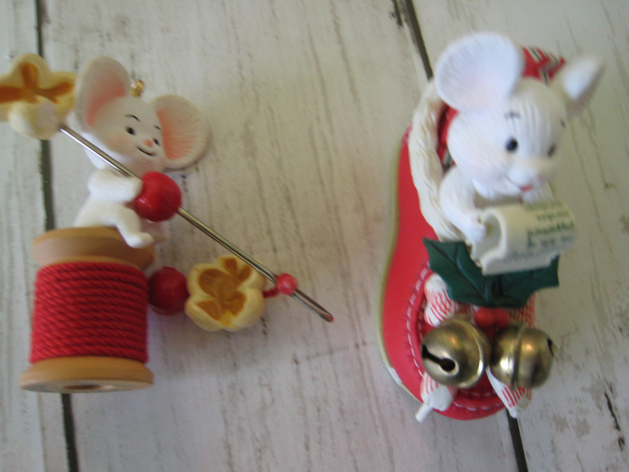 Vintage Mice Ornaments Hallmark Enesco Lustre Flame Gilmore Collection