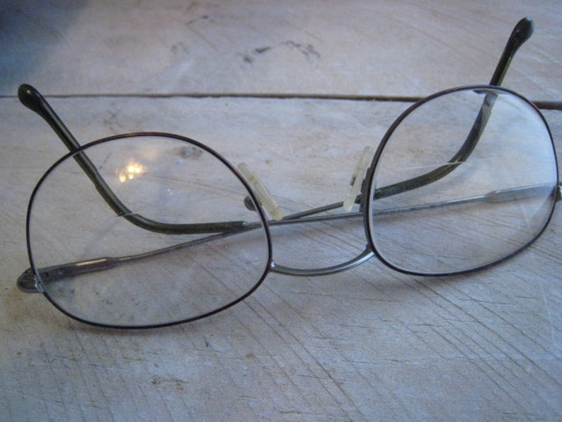 FREE SH Vintage 1980s Unisex Eyeglasses Frame Gunmetal Grey Fafilo image 4