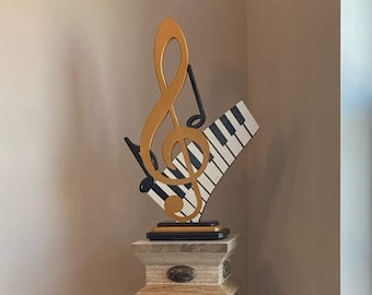 Music Table Sculpture,  unique music notes Clef sculpture, contemporary music sculpture by Alisa