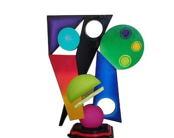 Unique Abstract Table Sculpture, Colorful Contemporary Tabletop sculpture, 24x18 to 33x24 by Alisa