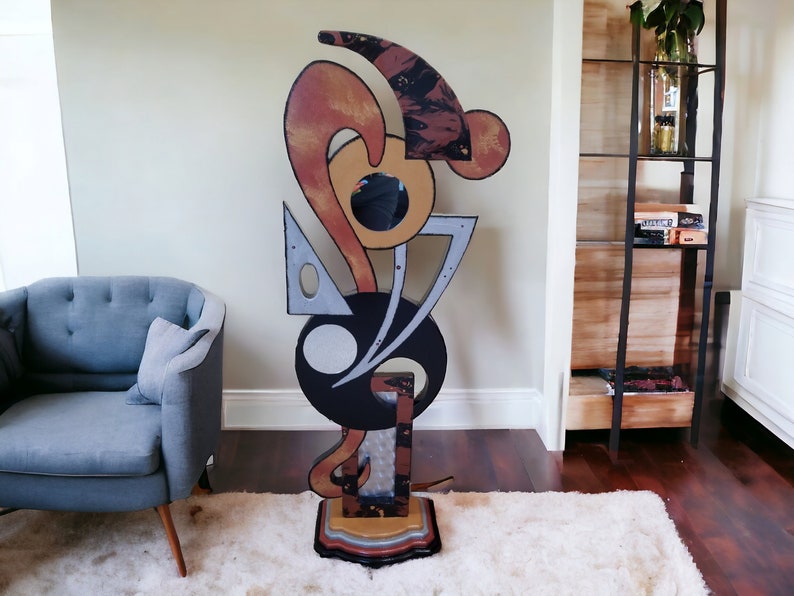 Odyssey floor sculpture, Contemporary Modern Sculpture, Abstract wood with metal Sculpture, by Art69 image 3