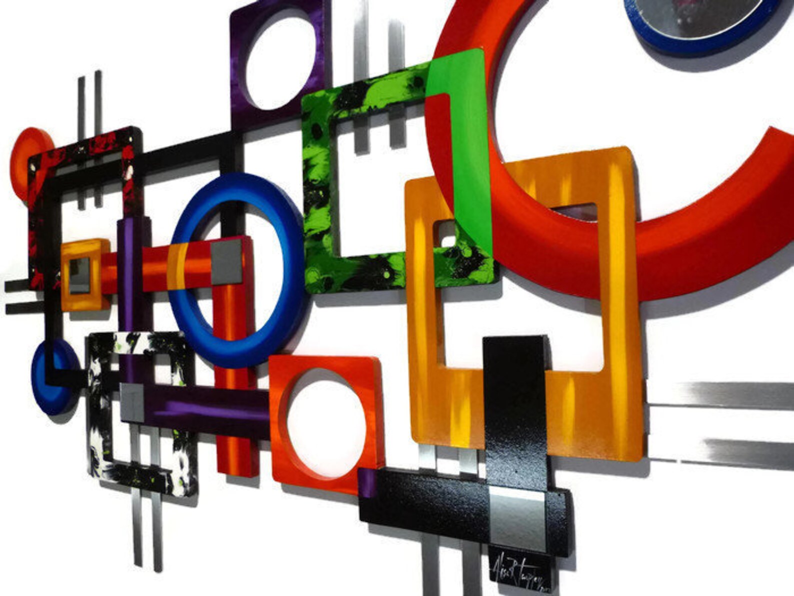 Contemporary Modern Abstract Geometric Wall Sculpture total Etsy