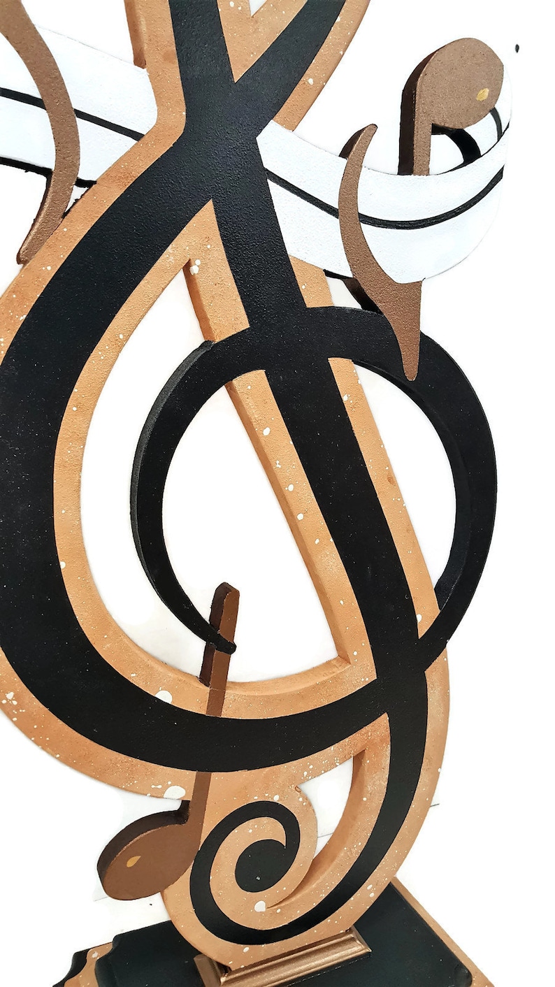 Fancy Clef Music Notes Table Top Sculpture Music Sculpture Etsy