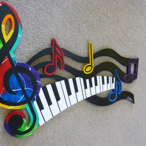 Colorful G Clef Music keys & notes Abstract wall sculpture, Music Sculpture, Contemporary Music Wall Art, by DAS image 10