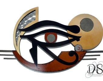 Wood decor eye wall Art, eye Wall Sculpture- The Eye of Horus- Unique Wall Art 40x24 by Alisa