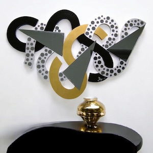 Unique handmade Mirror, Gold Silver Mirror, Contemporary Mirror, Abstract Mirror, Bubble Mirror, Mirror Wall Sculpture 36x24 by Alisa
