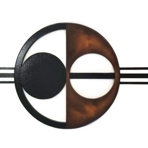 Mid-Century Modern Wall Art, Simplicity in Geometry Orb Contemporary Circle wall sculpture 30x17 and 38x22, by Alisa