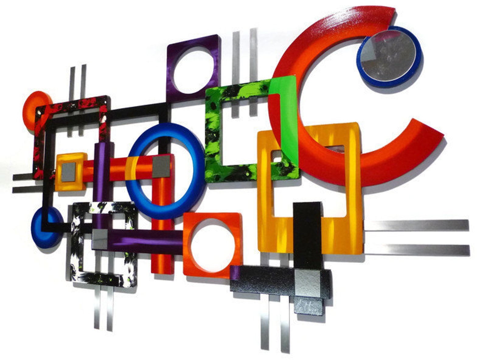 Contemporary Modern Abstract Geometric Wall Sculpture total Etsy