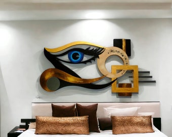 Unique Abstract Eye Wall Sculpture, Contemporary Wall Decor Blue Iris by DAS