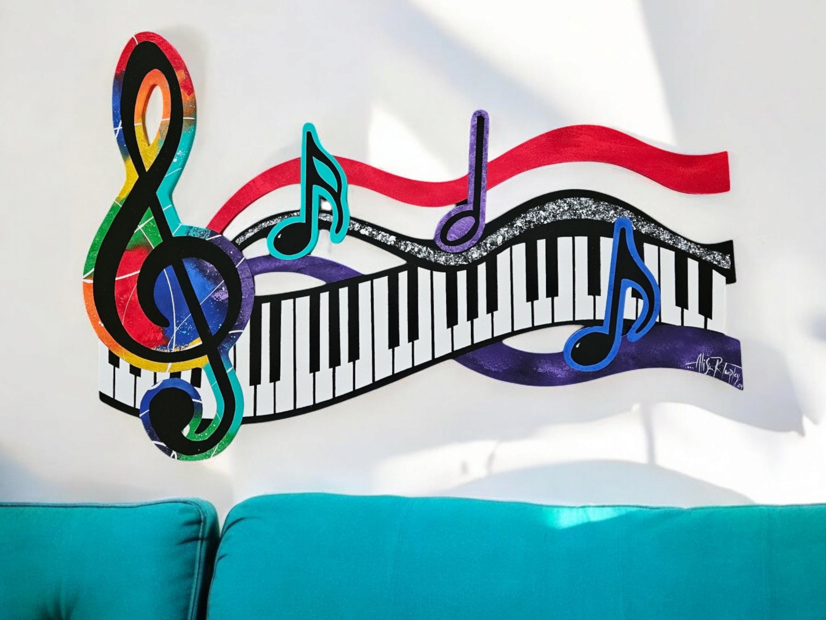 アート・デザイン・音楽 Lecture Note in Control and Information Colorful Abstract Music Sculpture Wall Art, Music Notes Sculpture