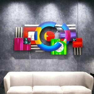 Contemporary Modern Abstract Wall sculpture Geometric wood wall decor, 30x15 to 48x24 by Alisa Art69 48" x 24" inches