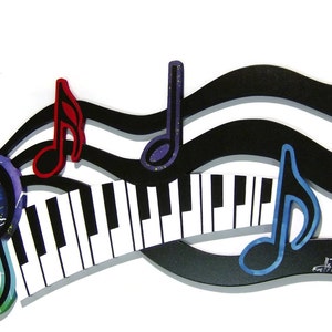 Colorful G Clef Music keys & notes Abstract wall sculpture, Music Sculpture, Contemporary Music Wall Art, by DAS image 5