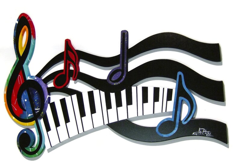 Colorful G Clef Music keys & notes Abstract wall sculpture, Music Sculpture, Contemporary Music Wall Art, by DAS image 5