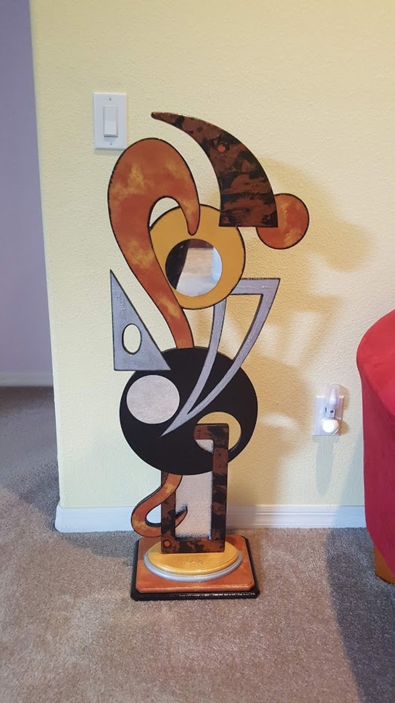 Odyssey floor sculpture, Contemporary Modern Sculpture, Abstract wood with metal Sculpture, by Art69 image 2