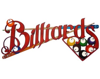 Red Billiards Wall Sculpture, purple Contemporary Billiards Wall art, Unique wall art, blue wall decor by Art69