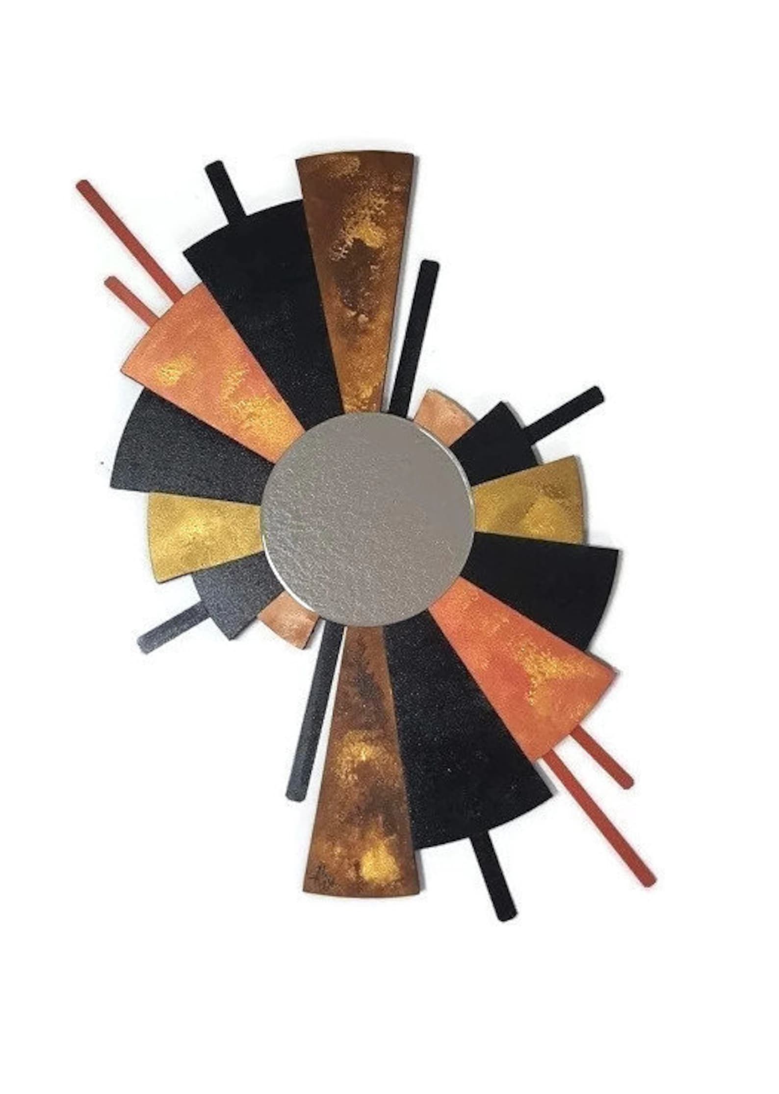 Abstract Fan Mirror Wall Art Metal Mirror Wall Hanging by Etsy