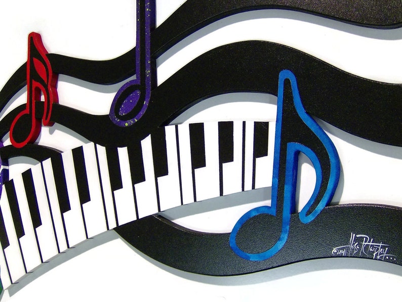 Colorful G Clef Music keys & notes Abstract wall sculpture, Music Sculpture, Contemporary Music Wall Art, by DAS image 9