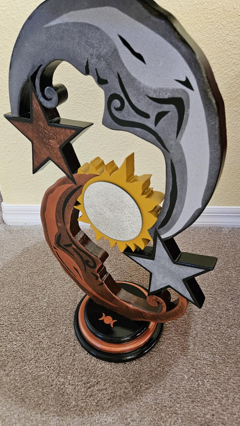 Moon Star and Sun Table - Contemporary Unique Moon Table, Moon Star End ...